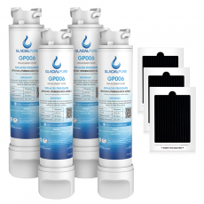 GlacialPure 4Pack  EPTWFU01 Refrigerator Water Filter Combo With PAULTRA Air Filter