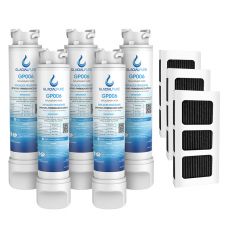 GlacialPure 5Pack  EPTWFU01 Refrigerator Water Filter Combo With PAULTRA2 Air Filter