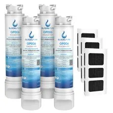GlacialPure 4Pack EPTWFU01 Refrigerator Water Filter Combo With PAULTRA2 Air Filter