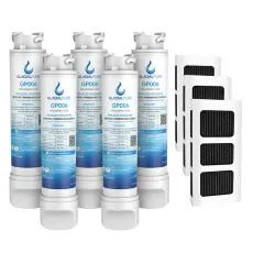 GlacialPure 5Pack EPTWFU01 Refrigerator Water Filter Combo With PAULTRA2 Air Filter 3Pk