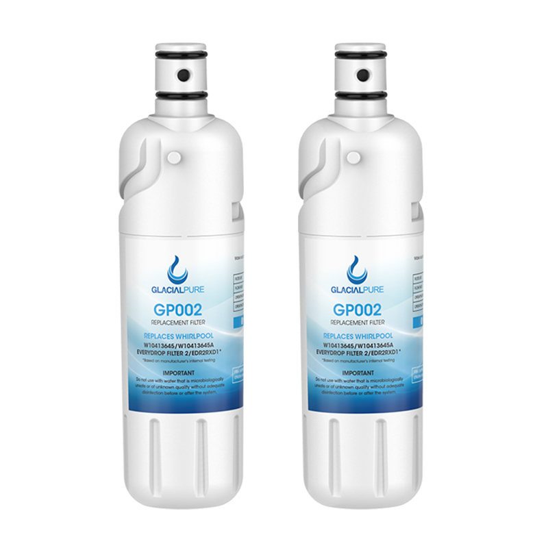 Compatible W10413645,9082 refrigerator water filter 2 by GlacialPure 2PK