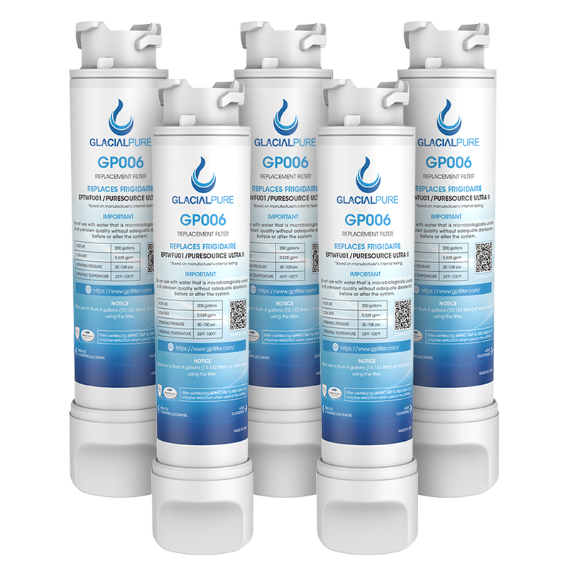 Compatible EPTWFU01, EWF02, Ultra II Refrigerator Water Filter by GlacialPure 5pk